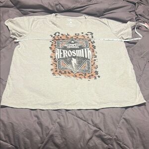 Maurices Gray Graphic Tee with Leopard Print